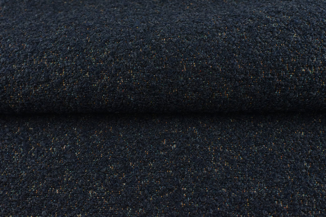 Designer Chunky and Heavy Duty Blue/Navy Blue Boucle Upholstery Fabric By The Yard For Chairs,Couch,Headboard,Bedframe-55"W/780GSM