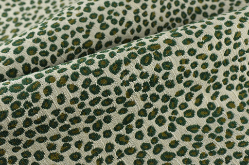 Designer Heavy Weight Leopard Jacquard Textured Upholstery Fabric in Green Yellow Cream|Animal Geometric Woven Home Decor Furniture Fabric