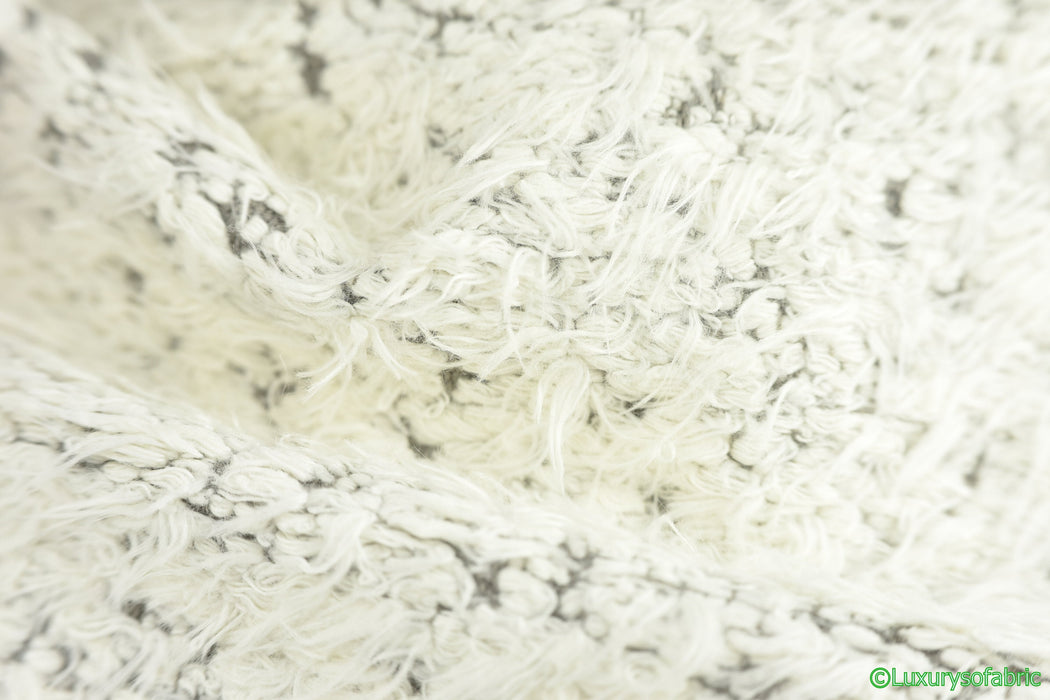 Heavy Weight Cream White Woven Faux Shearling Fabric Textured Sheepskin Upholstery Fabric By The Yard,55"with,670GSM