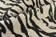 Heavy Weight Soft Velvet Tiger Print Upholstery Fabric|Black White Animal Print Tiger Skin Stripes Fabric For Chair Bench Ottoman Headboard