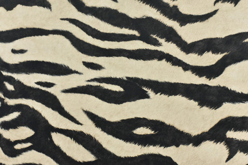 Heavy Weight Soft Velvet Tiger Print Upholstery Fabric|Black White Animal Print Tiger Skin Stripes Fabric For Chair Bench Ottoman Headboard