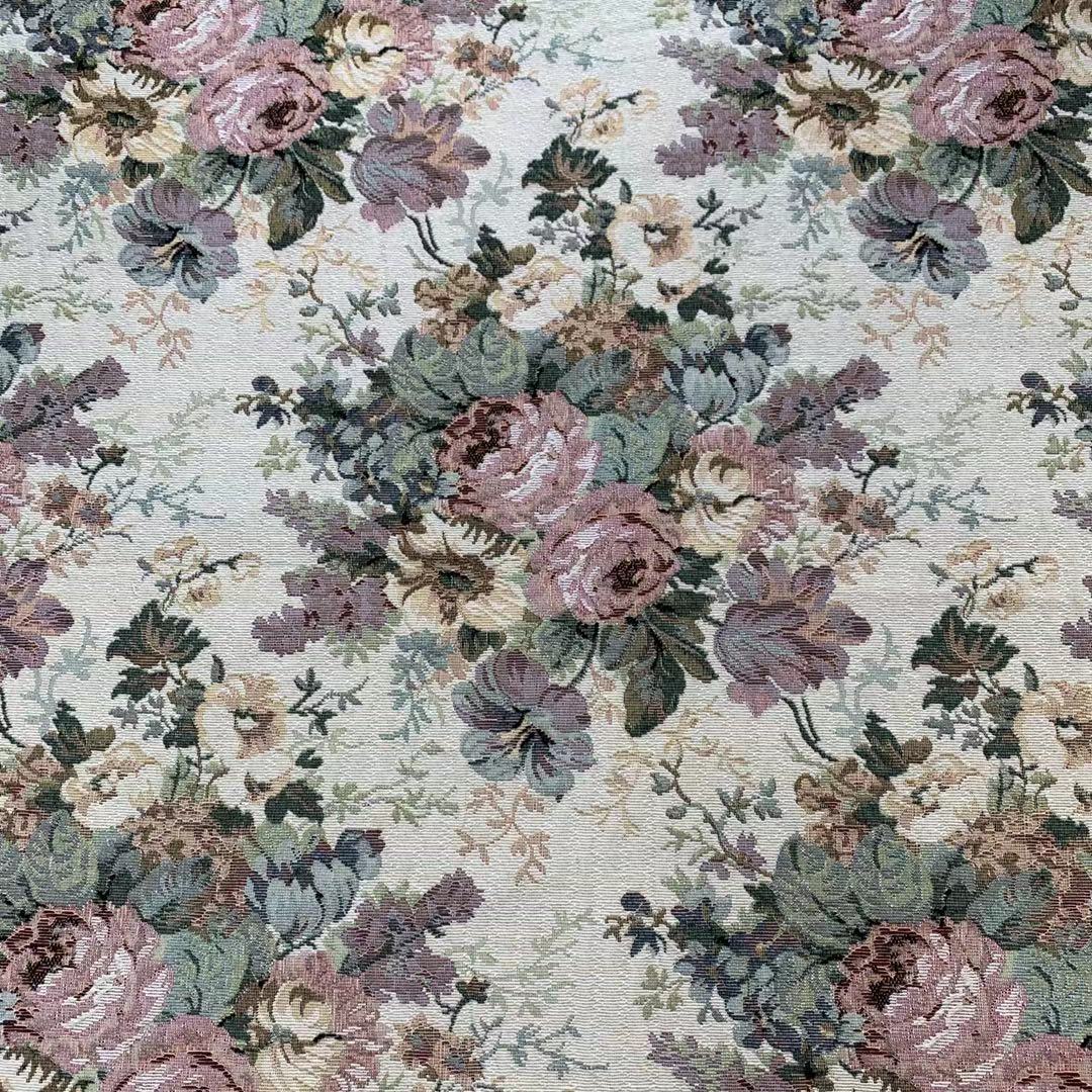 High-grade jacquard yarn-dyed fabric padded cotton gauze sofa cloth rose cushion pillow cushion