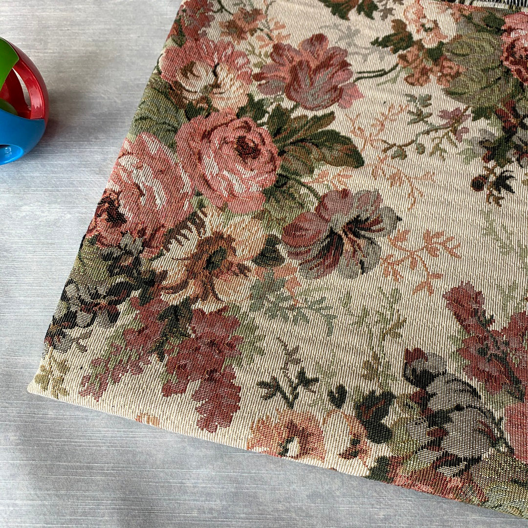 High-grade jacquard yarn-dyed fabric padded cotton gauze sofa cloth rose cushion pillow cushion