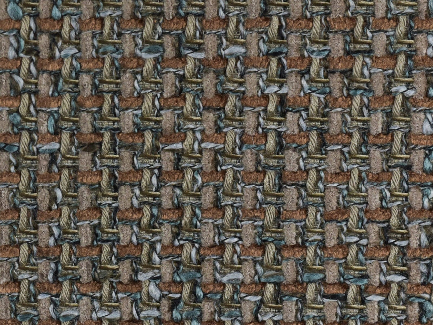 Luxury Heavy Weight Durable Tweed Design Metallic Upholstery Fabric By The Yard 55”W/580GSM Sudan Brown
