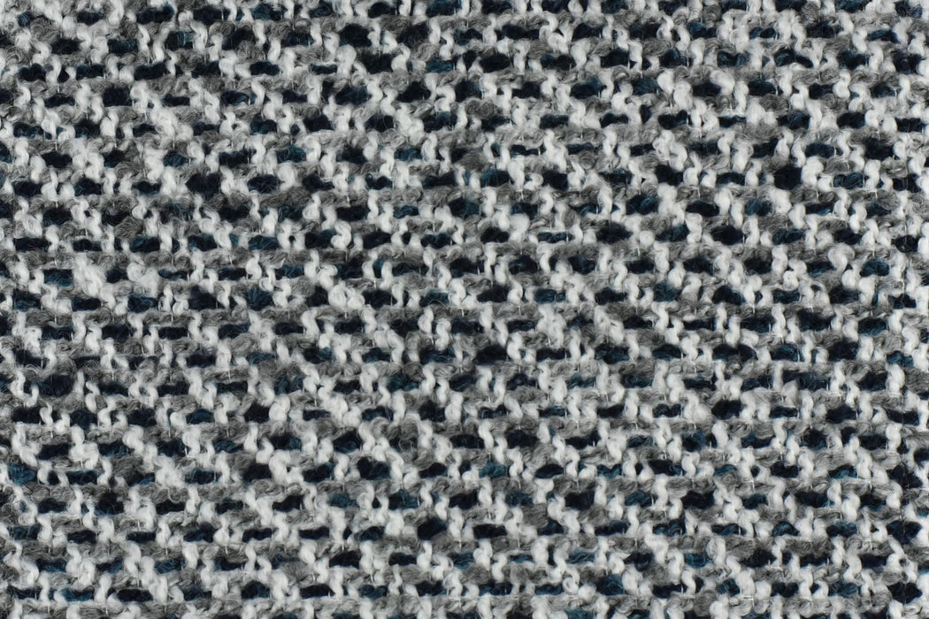 Mid Century Wool Boucle Upholstery Fabric For Chair|Navy Ivory White Chunky Furniture Fabric For Ottoman,Headboard