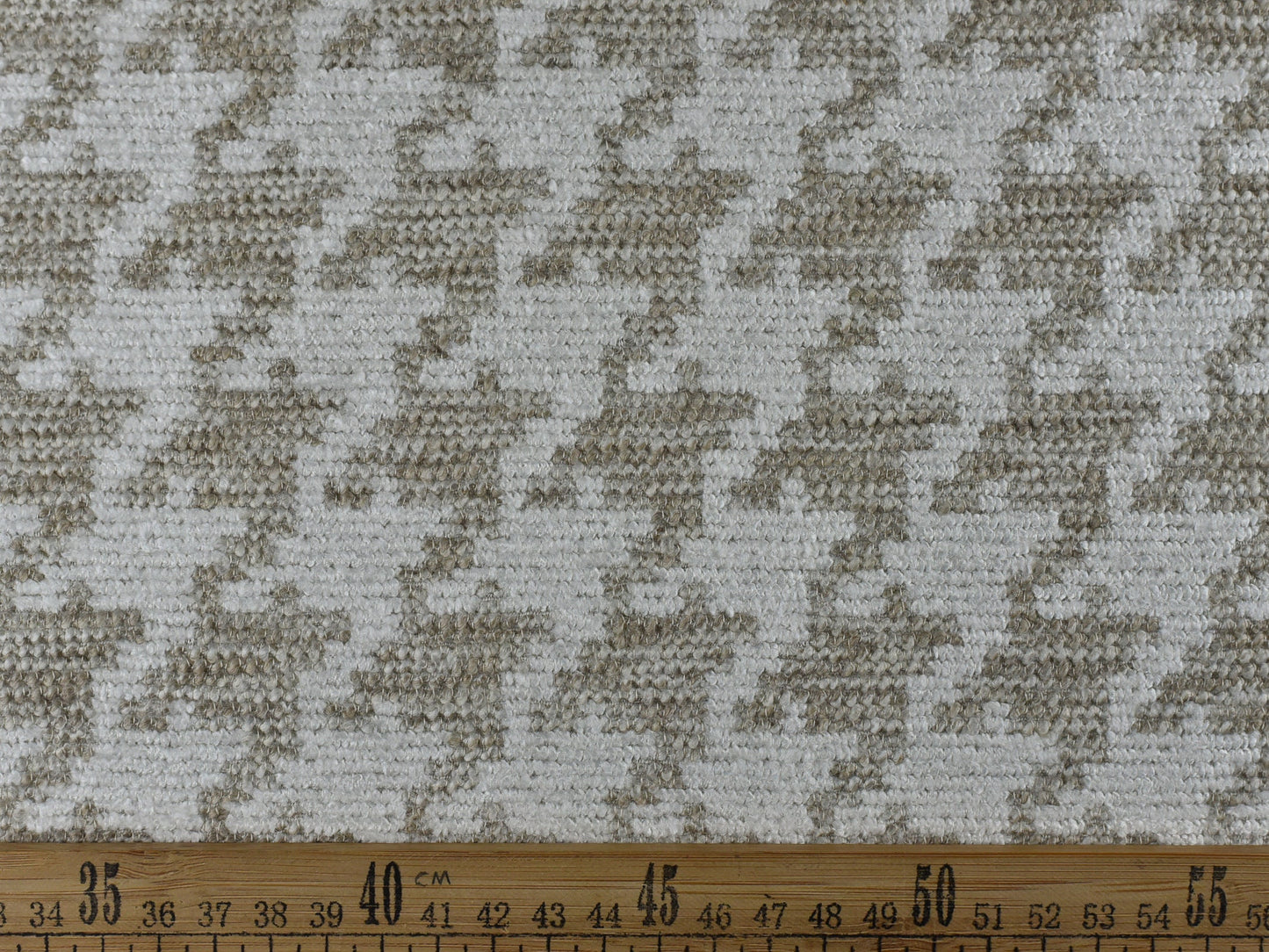 Premium Quality Vintage Woven Large Houndstooth Check Texture Upholstery Fabric By The Yard Wood Ash