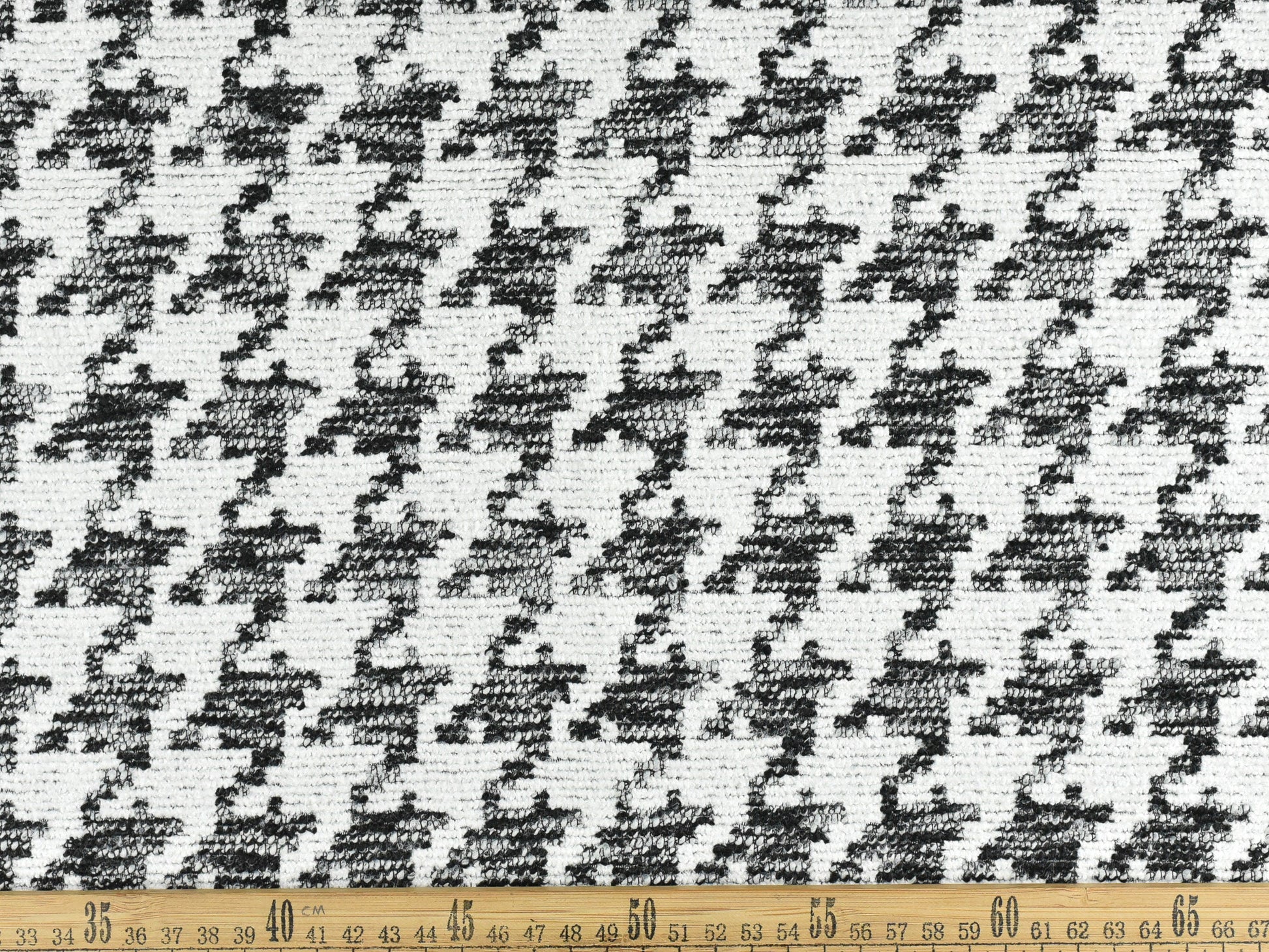 Premium Quality Vintage Woven Large Houndstooth Check Texture Upholstery Fabric By The Yard