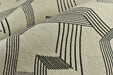 Stylised Stripe Pattern Jacquard Upholstery Fabric in Black Cream|Abstract Geometric Upholstery Fabric For Dining Chair,Sofa, Couch