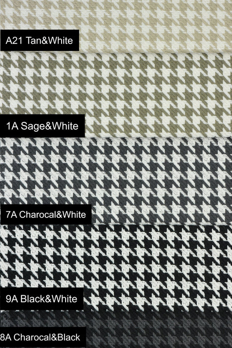 Woven Houndstooth Heavy Duty Upholstery Fabric In Black and white 55" Width-Fabric By The Yard