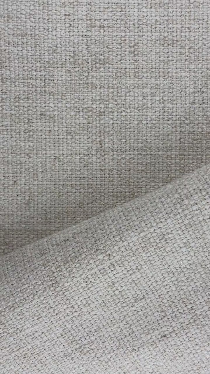 Heavy Weight Cream Linen Blended Easy Clean High Performance Stain Resistance Upholstery Fabric By The Yard