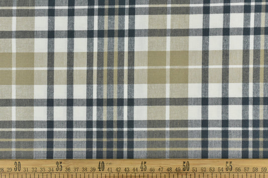 100 Pure Cotton Plaid Check Pattern Shabby Chic Style Upholstery Fabric|Farmhouse Countryside and Contemporary Home Decor Fabric By The Yard