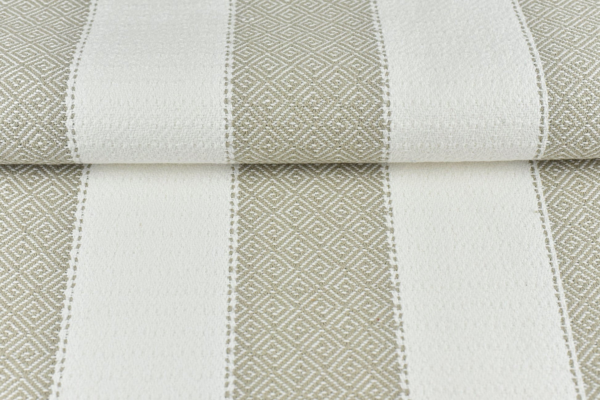 100% Pure Cotton Heavy Weight Diamond Geometric Furniture Upholstery Fabric Tin an and White