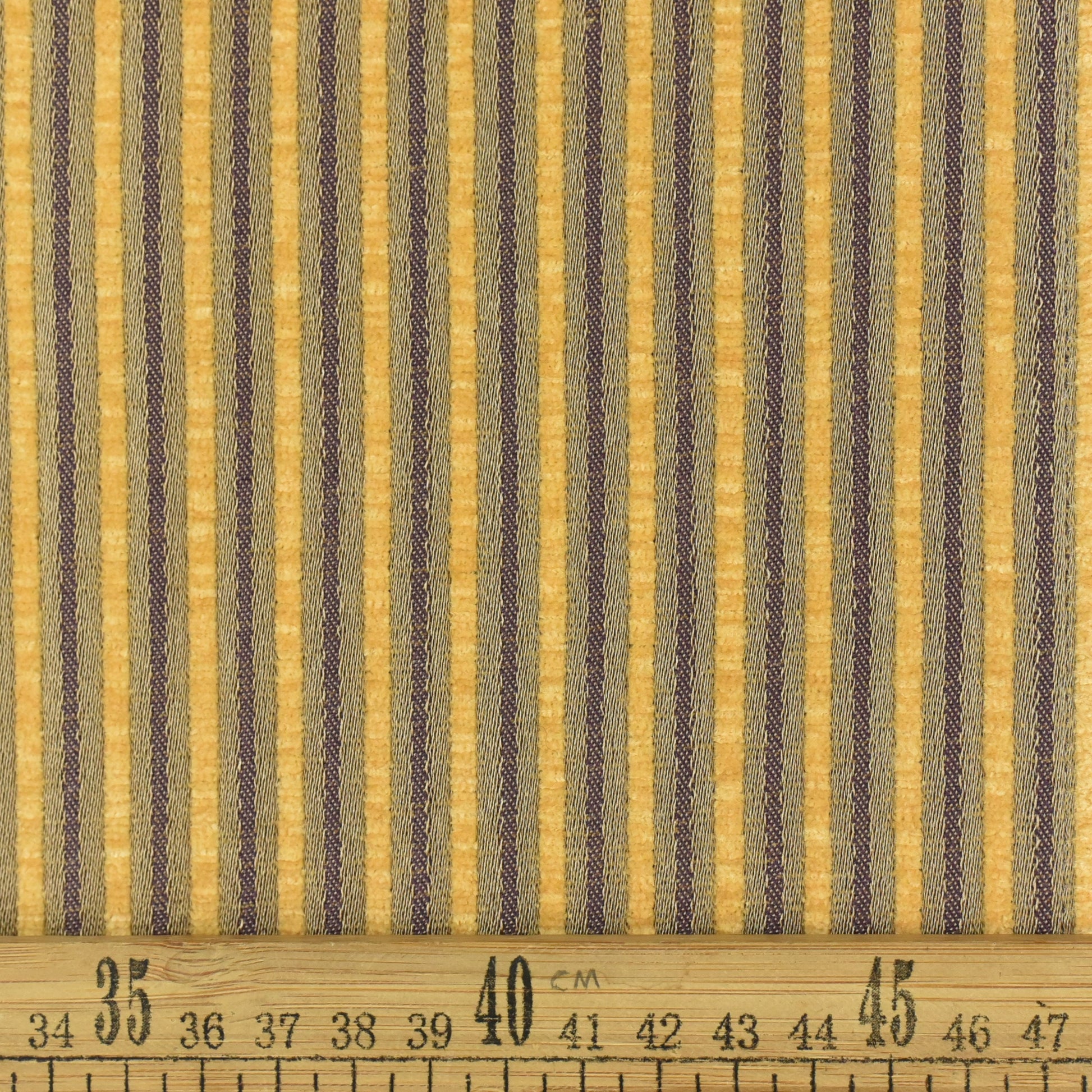 Retro Yellow Gold Verticle Chenille Stripe Pattern Wovens Solids Upholstery Fabric by the Yard For Chairs,Couch